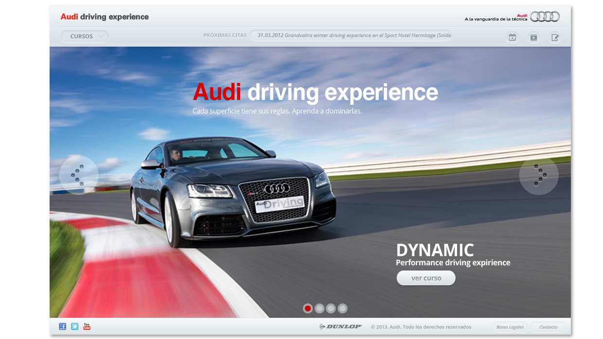 Web Audi Driving Experience, home