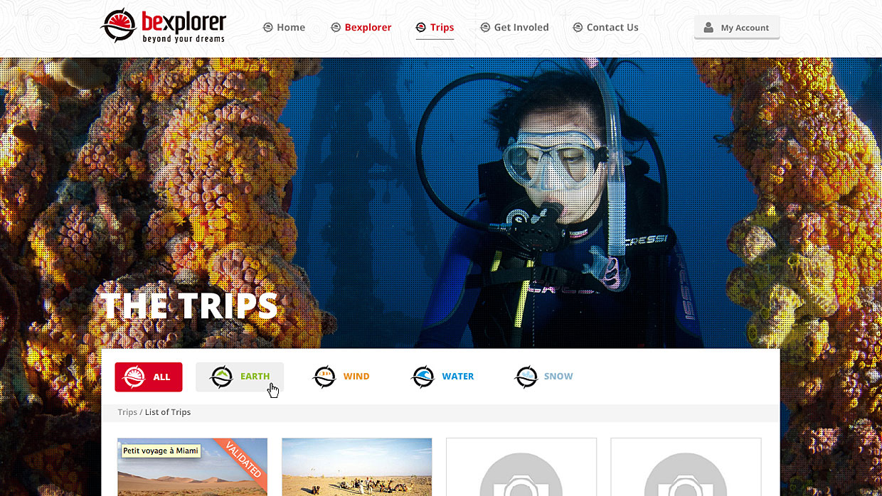 web Bexplorer.org, the trips